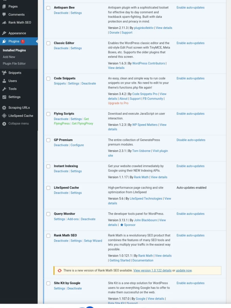 Website important plugins