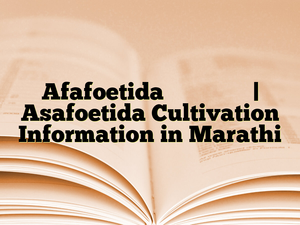 Afafoetida लागवड माहिती | Asafoetida Cultivation Information in Marathi