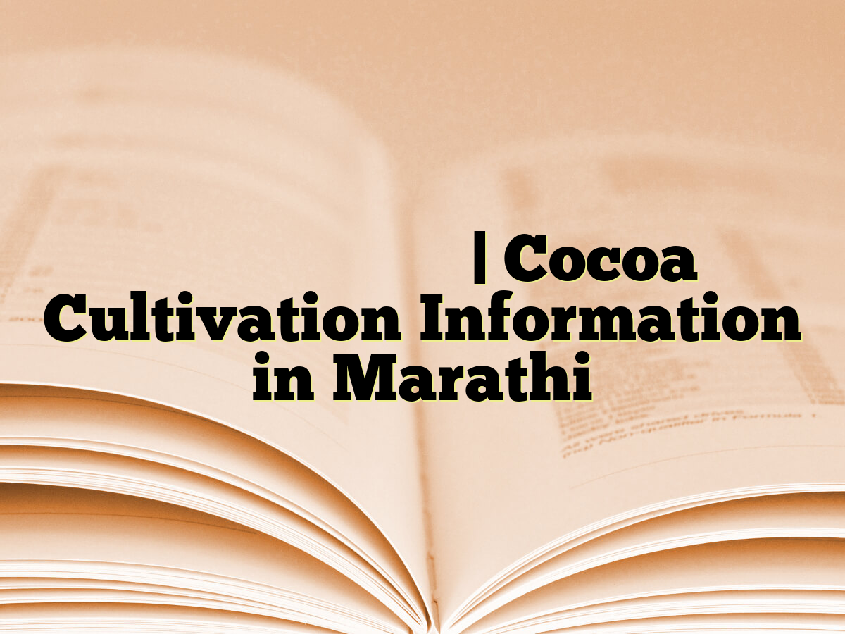 कोको लागवड माहिती | Cocoa Cultivation Information in Marathi