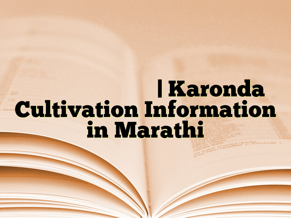 कारोंडा लागवड माहिती | Karonda Cultivation Information in Marathi